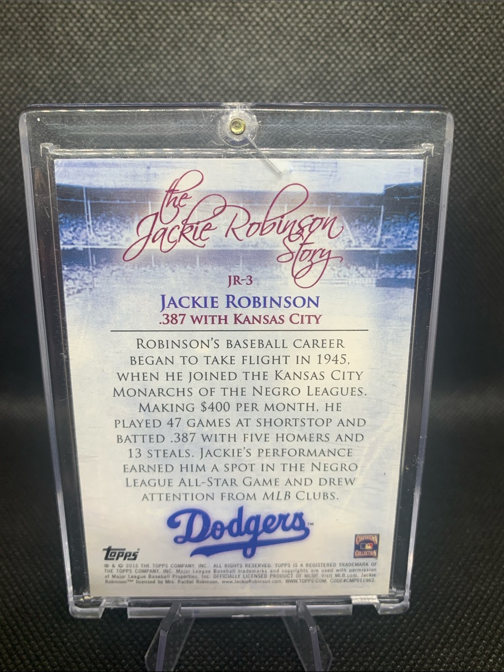 Jackie Robinson Card Brooklyn LA Dodgers MLB Baseball HOF Legend In Case - Picture 5 of 6